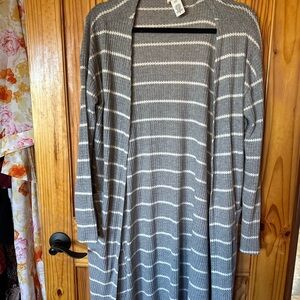 BiBi Gray and Cream Knit Sweater